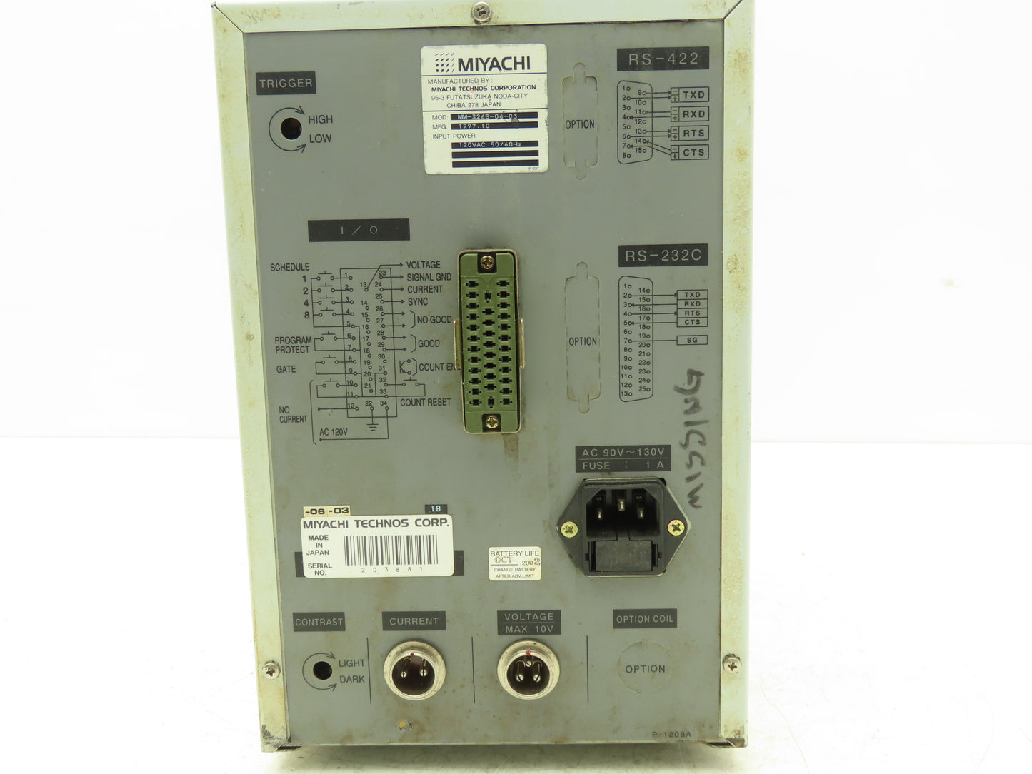 Miyachi MM-326B-06-03 Welding Power Supply Weld Monitor Checker & Welcard