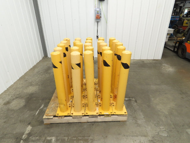 Global WB337327R Steel Safety Bollard Post Yellow 4.5"x 36" Lot of 25