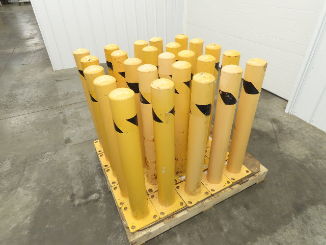 Global WB337327R Steel Safety Bollard Post Yellow 4.5"x 36" Lot of 25