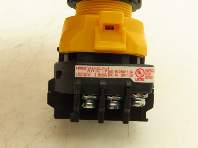 Idec XW1E-TV412Q4MR E-Stop Pushbutton 22mm Emergency Stop Lighted 24V LED