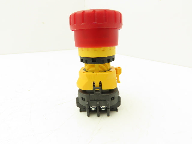 Idec XW1E-TV412Q4MR E-Stop Pushbutton 22mm Emergency Stop Lighted 24V LED