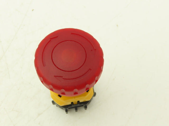 Idec XW1E-TV412Q4MR E-Stop Pushbutton 22mm Emergency Stop Lighted 24V LED