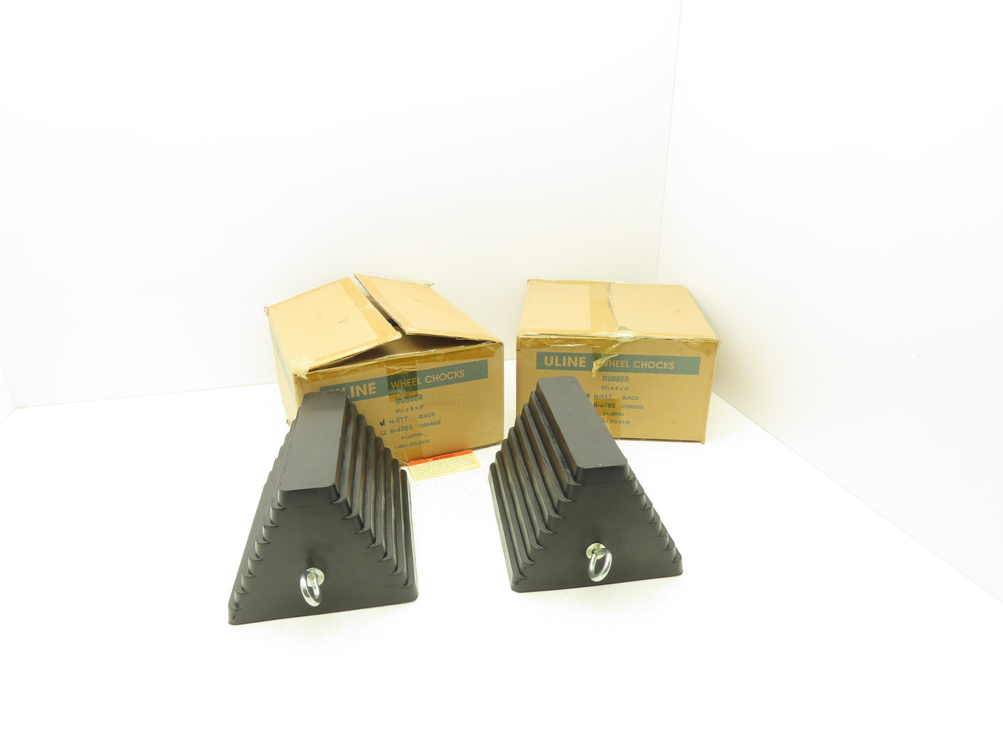 Uline H-517 Wheel Chocks Black Rubber 9-3/4x8x6" Truck Loading Dock Lot of 4