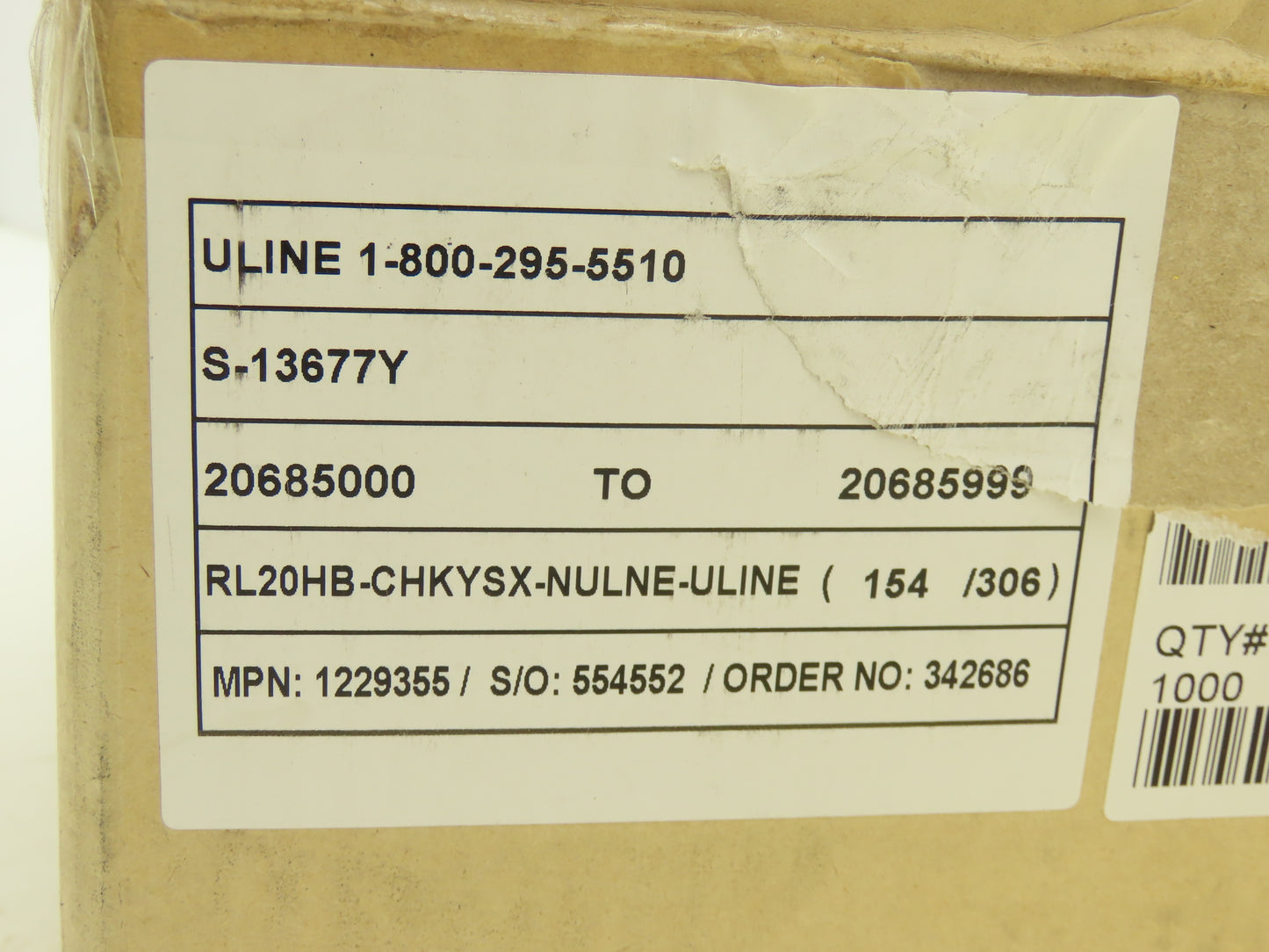 Uline S-13677Y Truck Safety Seals 8" Yellow Plastic Security Numbers Lot of 1000