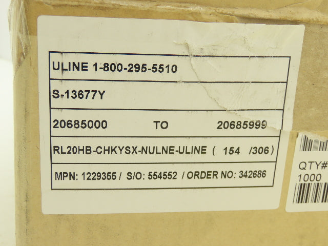 Uline S-13677Y Truck Safety Seals 8" Yellow Plastic Security Numbers Lot of 1000