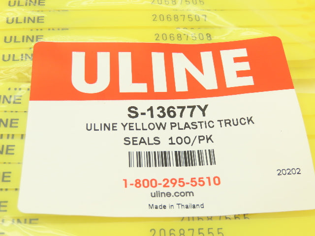 Uline S-13677Y Truck Safety Seals 8" Yellow Plastic Security Numbers Lot of 1000