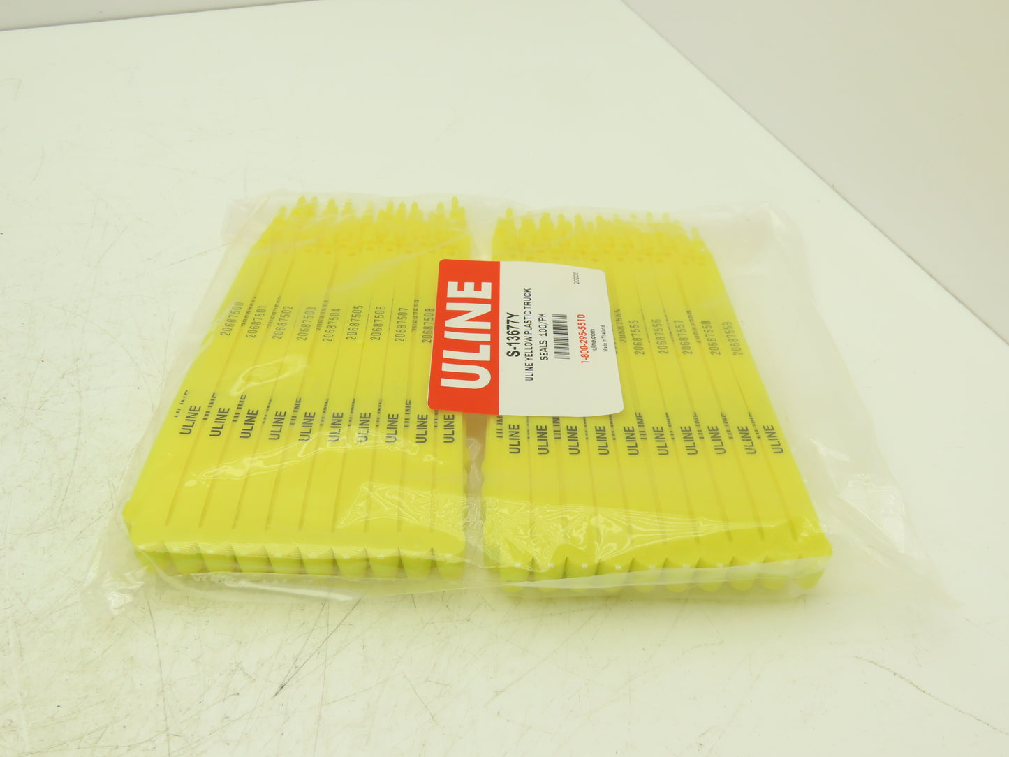 Uline S-13677Y Truck Safety Seals 8" Yellow Plastic Security Numbers Lot of 1000