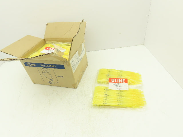 Uline S-13677Y Truck Safety Seals 8" Yellow Plastic Security Numbers Lot of 1000