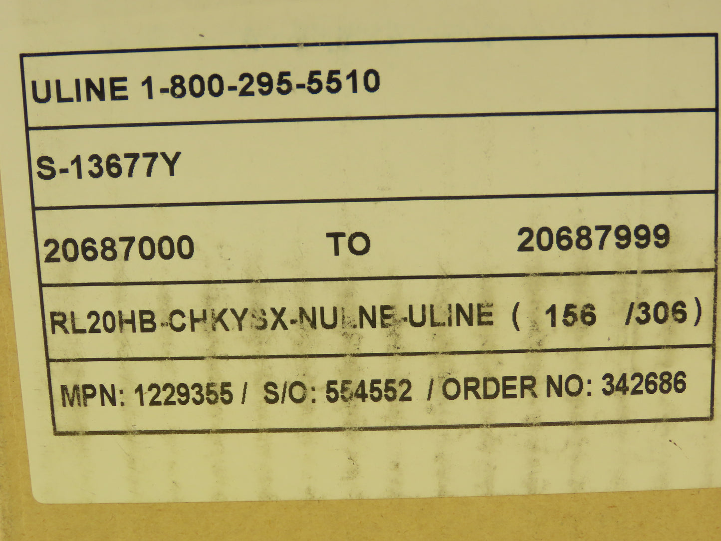 Uline S-13677Y Truck Safety Seals 8" Yellow Plastic Security Numbers Lot of 500