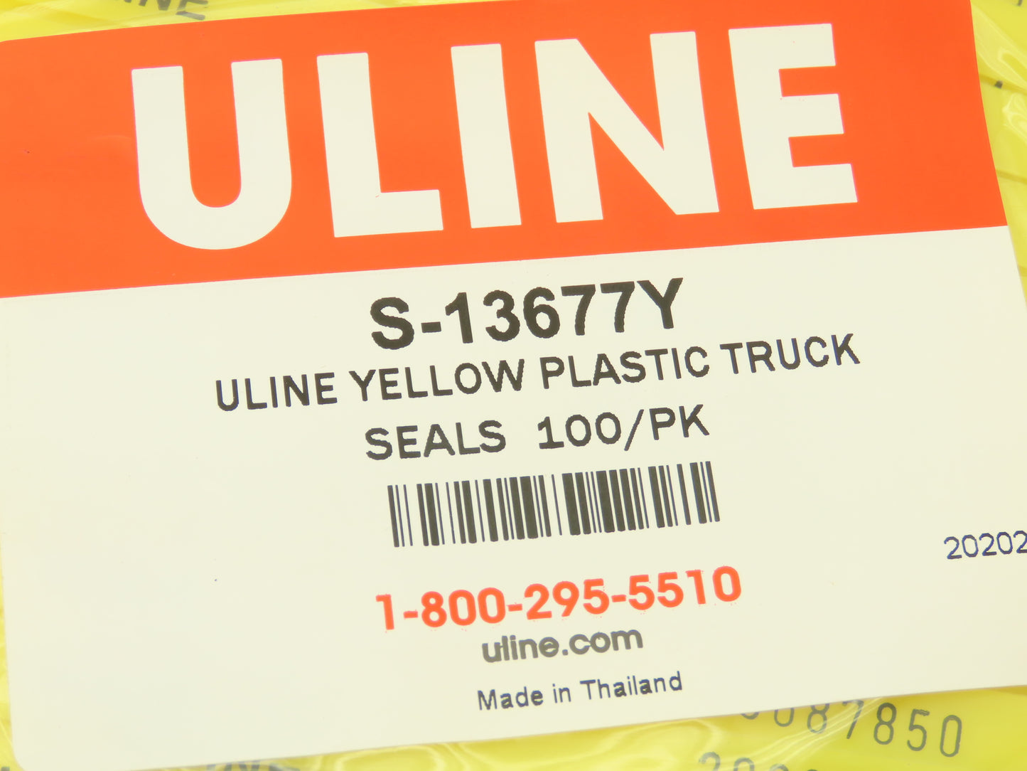 Uline S-13677Y Truck Safety Seals 8" Yellow Plastic Security Numbers Lot of 500