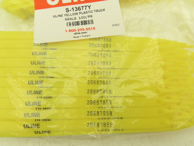Uline S-13677Y Truck Safety Seals 8" Yellow Plastic Security Numbers Lot of 500