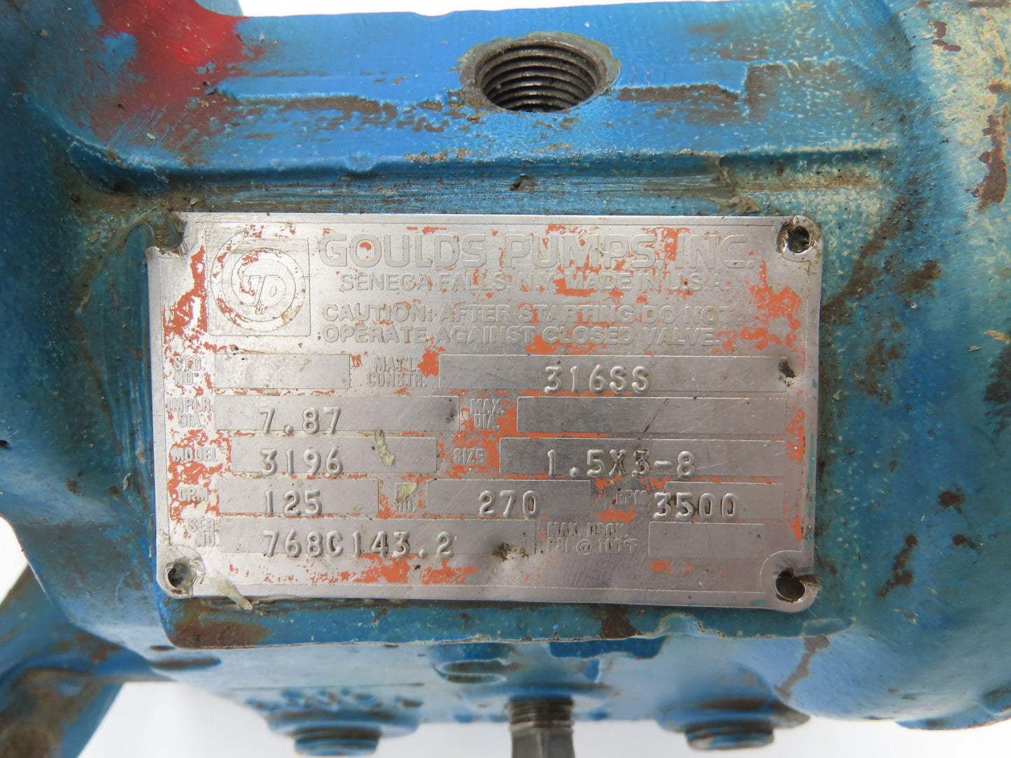 Goulds 3196 I-Frame Centrifugal Pump 1-1/2x3" Bearing Housing Only