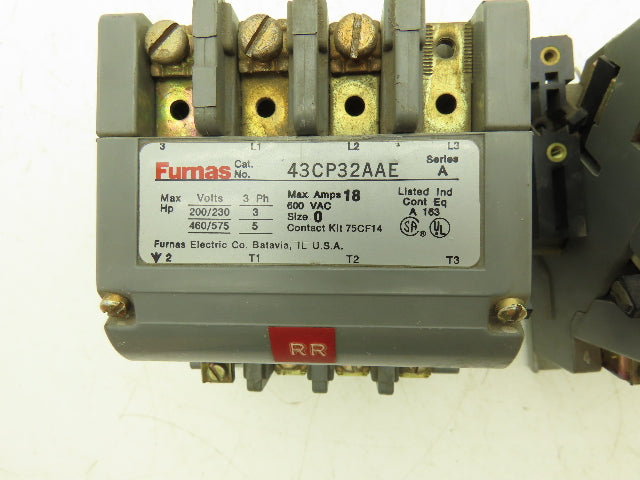 Furnas 43CP32AAE Reversing Contactor 18 Amp 600V 5Hp