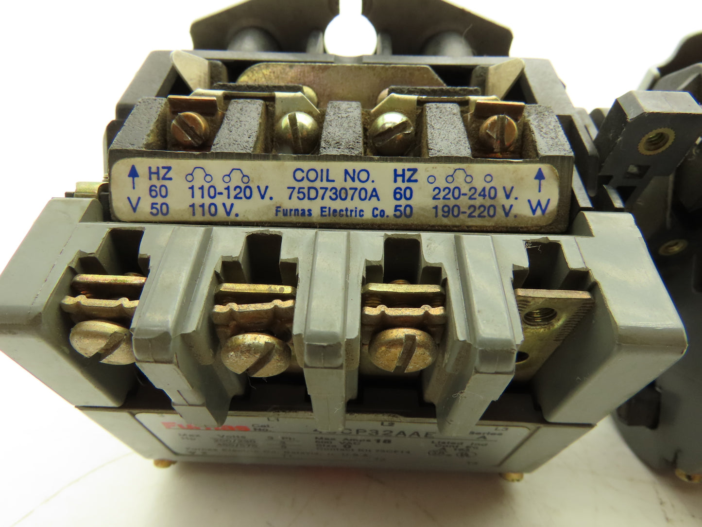 Furnas 43CP32AAE Reversing Contactor 18 Amp 600V 5Hp