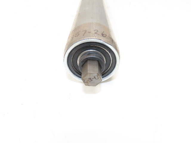 Hytrol 2.5" Dia x 34" Belt Conveyor Snub Roller 11/16" Hex Axle B-25967-269