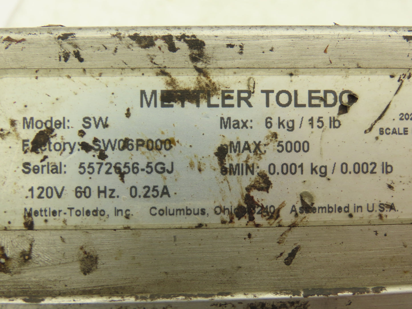 Mettler Toledo SW06P000 Digital Scale Readout Indicator Only