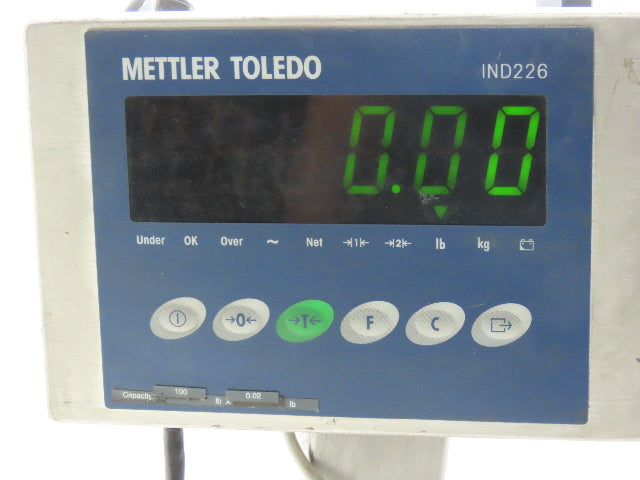 Mettler Toledo BBA226 Digital Scale w/Pedestal 11-3/4"x 15-3/4" Base 100lbs Max