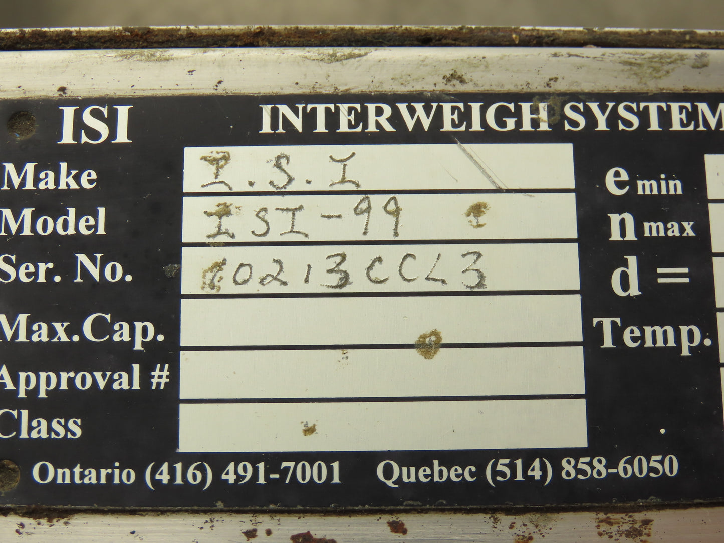 Interweigh Systems ISI-99 Digital Scale Readout Indicator Only No Transformer