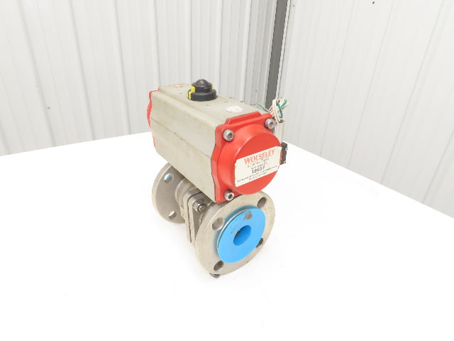 Wolseley Size 2 Stainless Ball Valve Class 150 ANSI Flange Pneumatic Actuator
