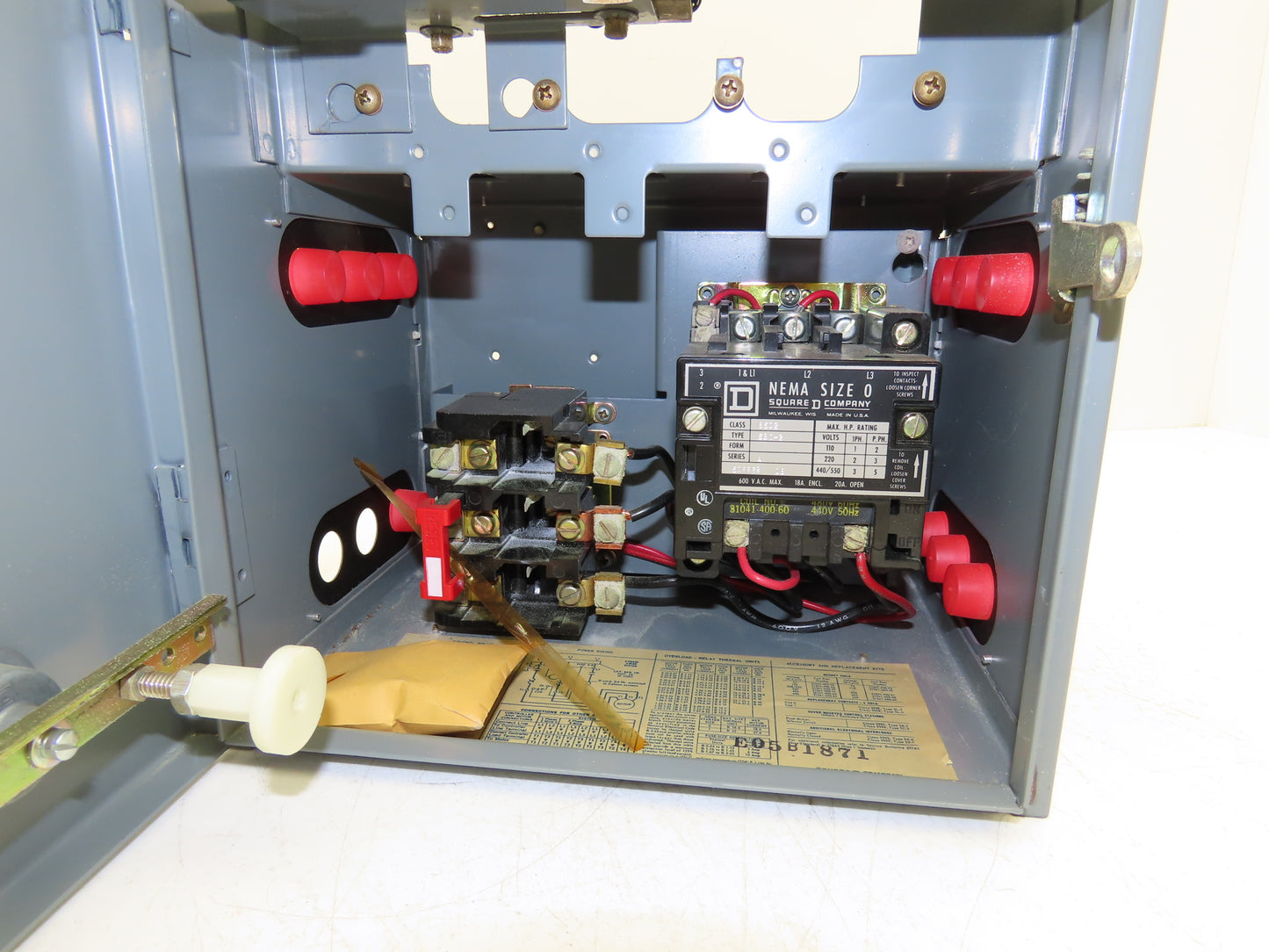 Square D MCC Bucket Motor Starter 5Hp Size 1 Disconnect 3 Pole 440V