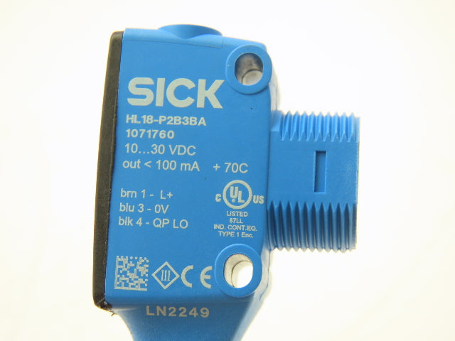 Sick HL18-P2B3BA Photoelectric Proximity Sensor 0.03-6.5m Sensing Range