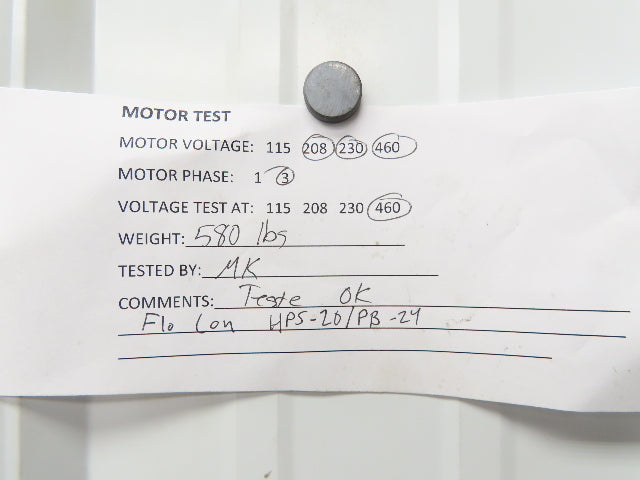 Flo Con HPS-20/PB-24 Metalworking Coolant Chip Filter Magnetic Drum Cloth Filter