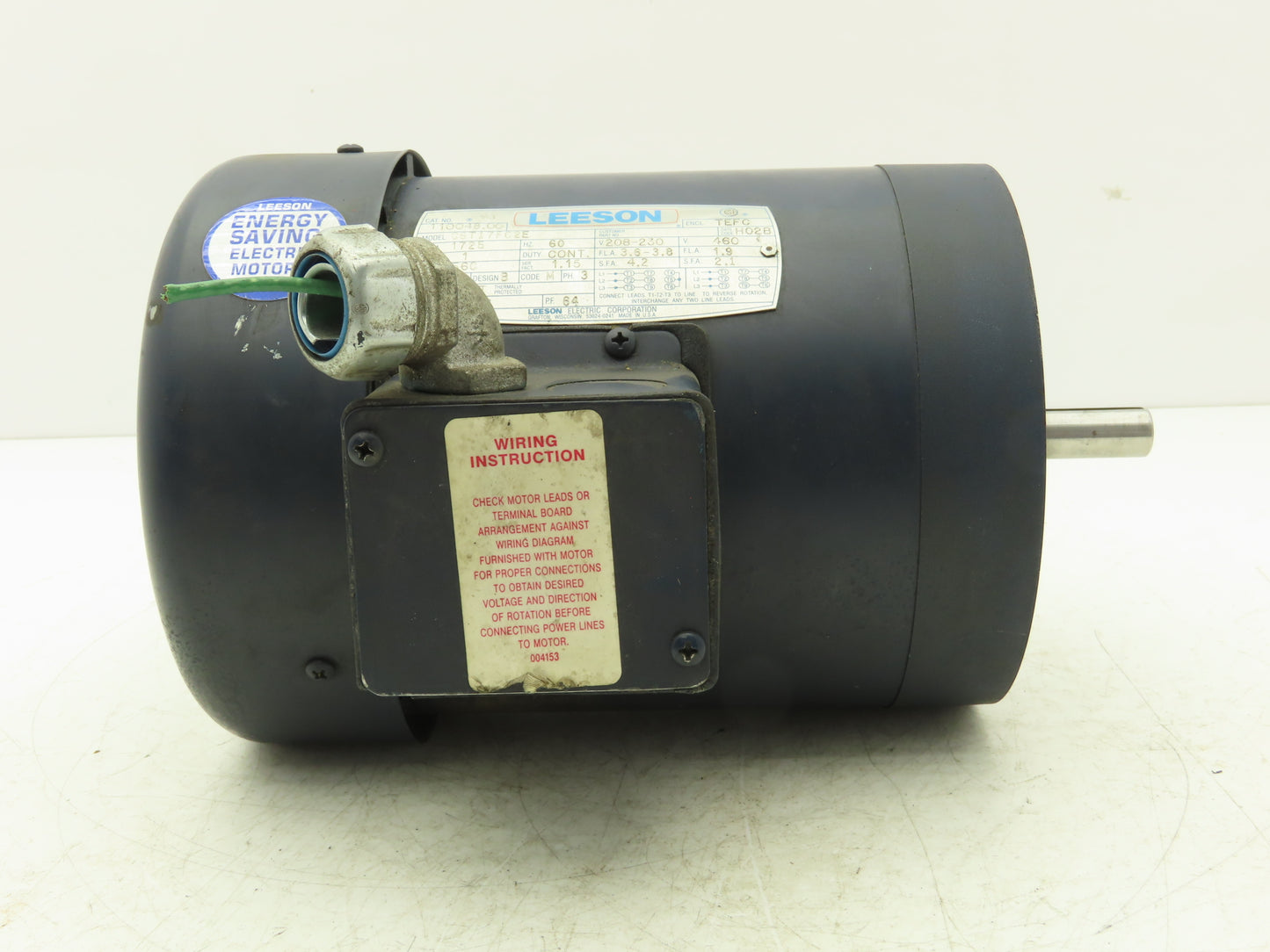 Leeson C6T17FC2E AC Motor 1Hp 1725rpm 230/460V 3PH D56C TEFC 110048.00