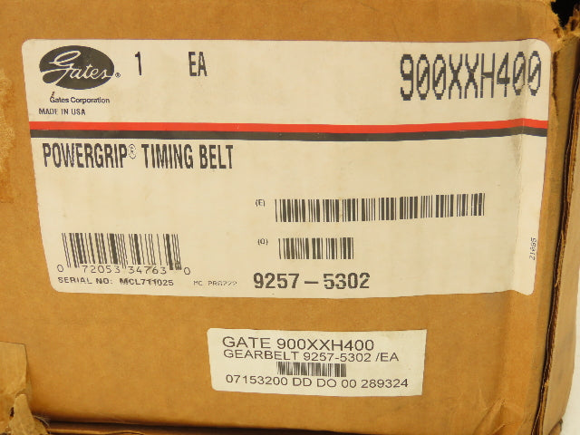 Gates 900XXH400 PowerGrip Synchronous Timing Belt 72 Tooth 90" Long 4" Wide