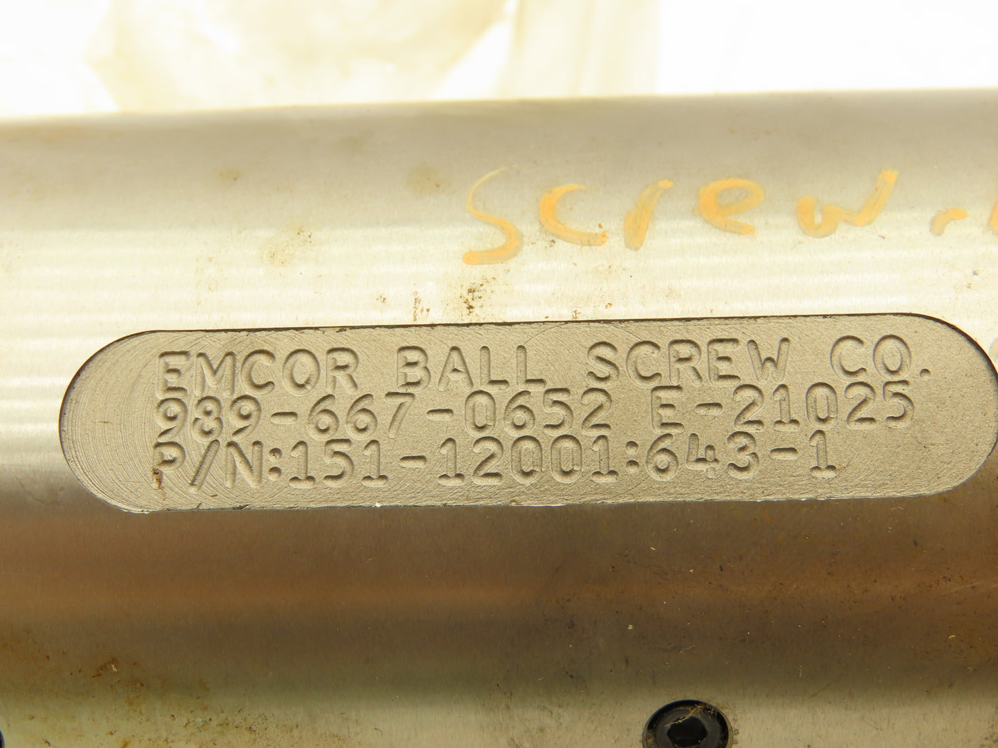 Emcor 151-12001:G43-1 Ball Screw & Nut Assy 35mm Dia 10mm Pitch 290mm OAL