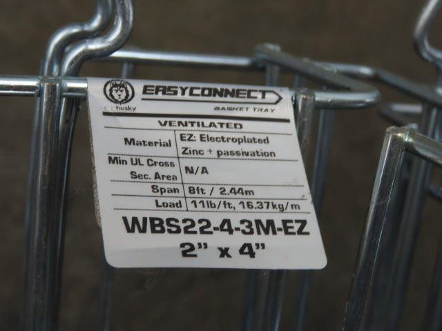 Husky WBS22-4-3M-EZ Cable Tray 2"x8"x8' Easy Connect Wire Basket Lot of 13