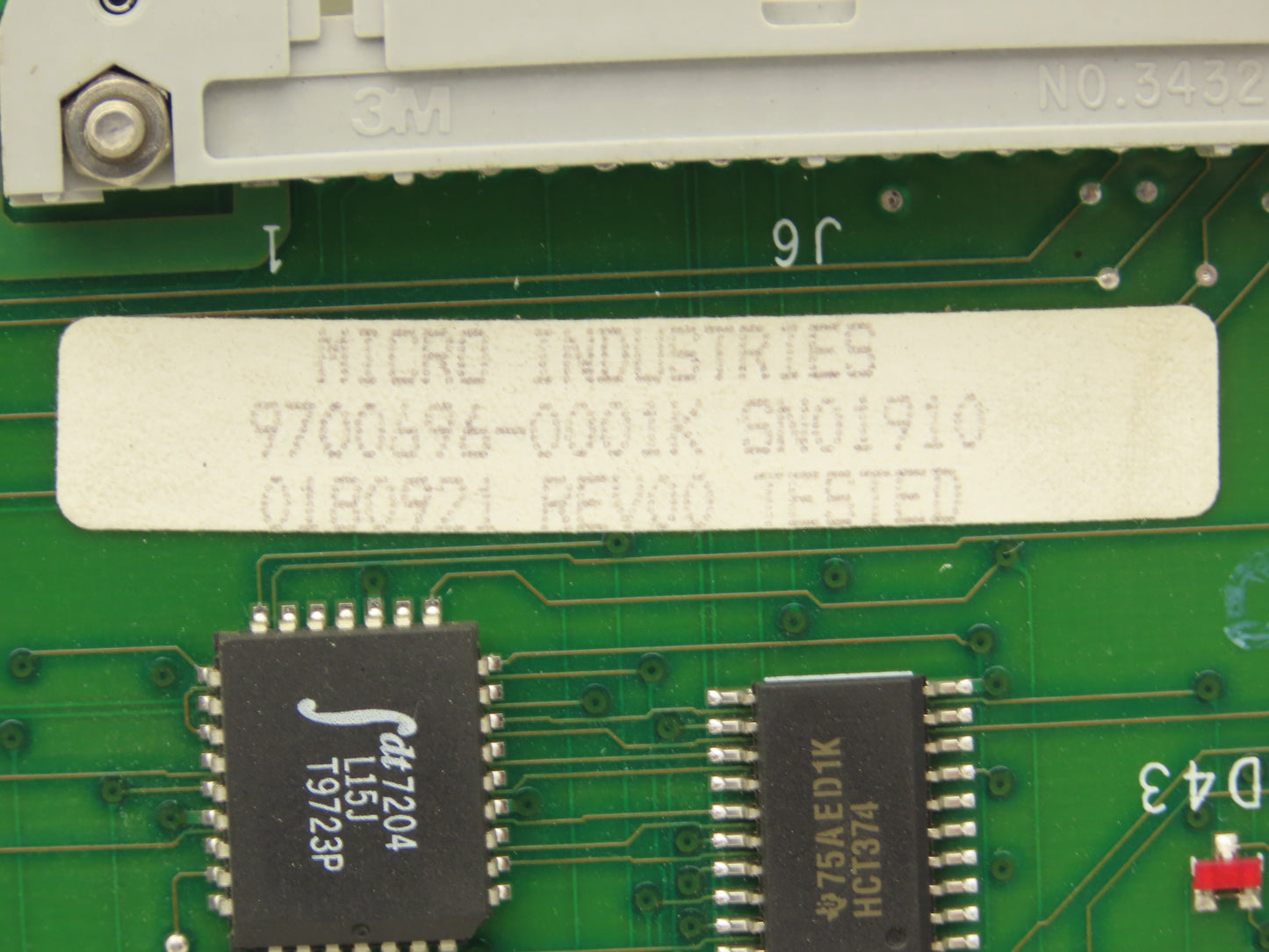Micro Industries 9700696-0001K PCB Printing System Motherboard 32MB RAM 0179504