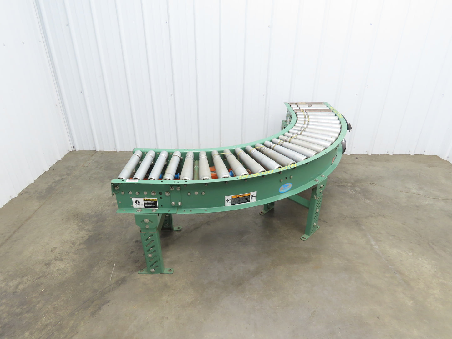 Roach 16"x 90° Curve Roller Conveyor 13"BF O-Ring Lineshaft Drive Variable Speed