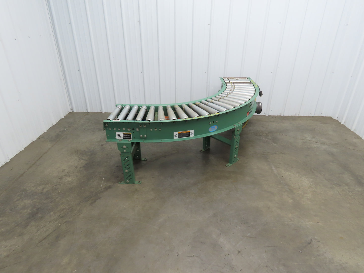 Roach 16"x 90° Curve Roller Conveyor 13"BF O-Ring Lineshaft Drive Variable Speed