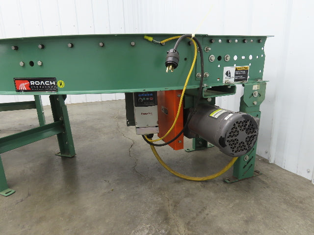 Roach 16"x 90° Curve Roller Conveyor 13"BF O-Ring Lineshaft Drive Variable Speed