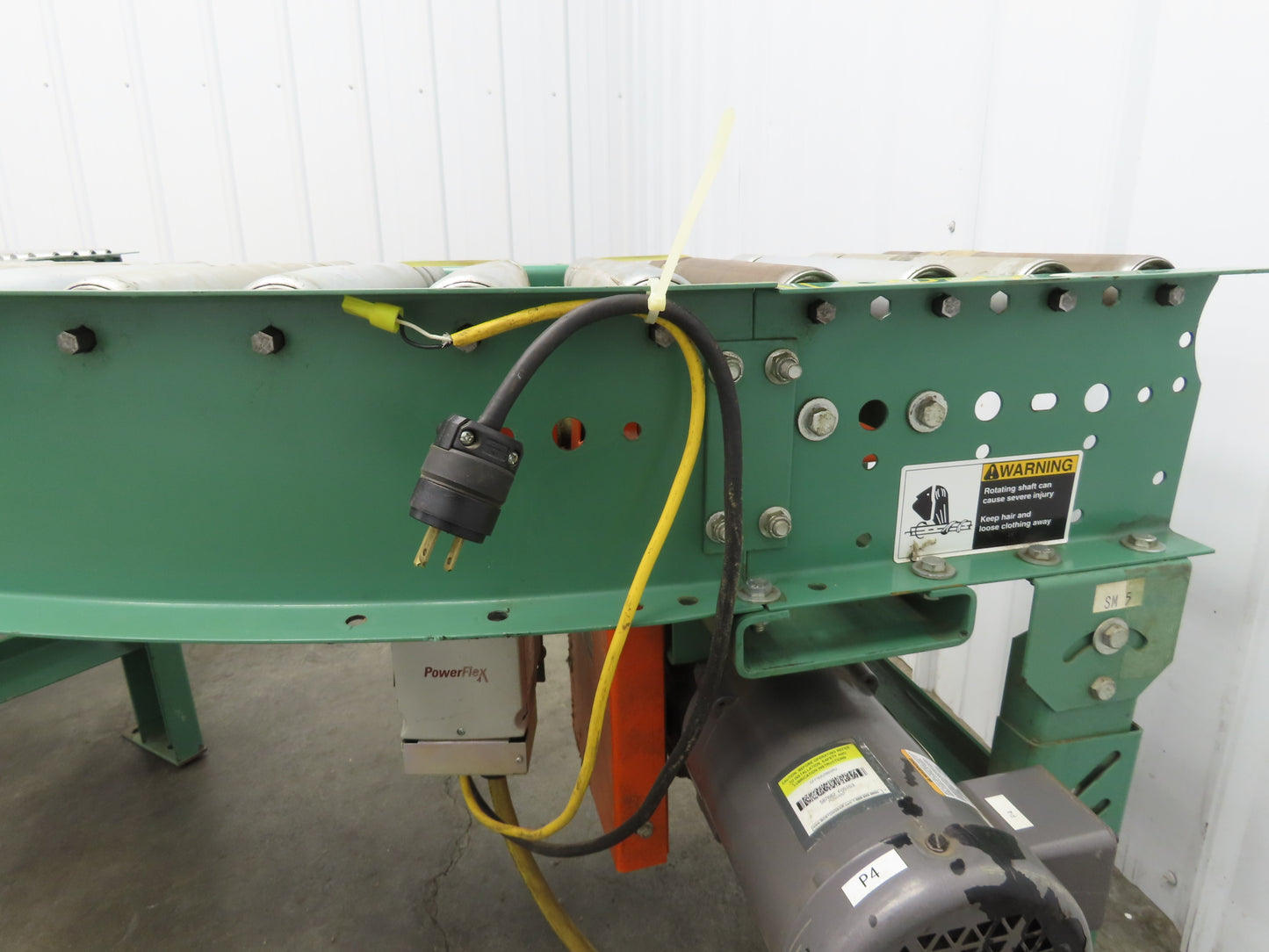 Roach 16"x 90° Curve Roller Conveyor 13"BF O-Ring Lineshaft Drive Variable Speed