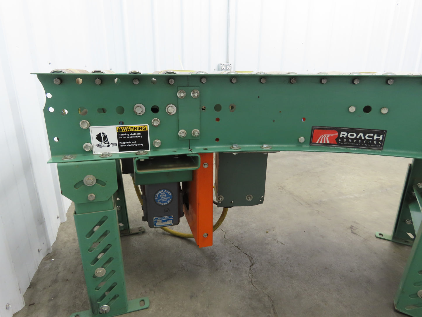 Roach 16"x 90° Curve Roller Conveyor 13"BF O-Ring Lineshaft Drive Variable Speed
