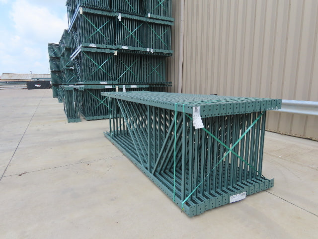Interlake 12' x 42" Teardrop Pallet Racking Upright 3x3" Leg 23900Lb Green
