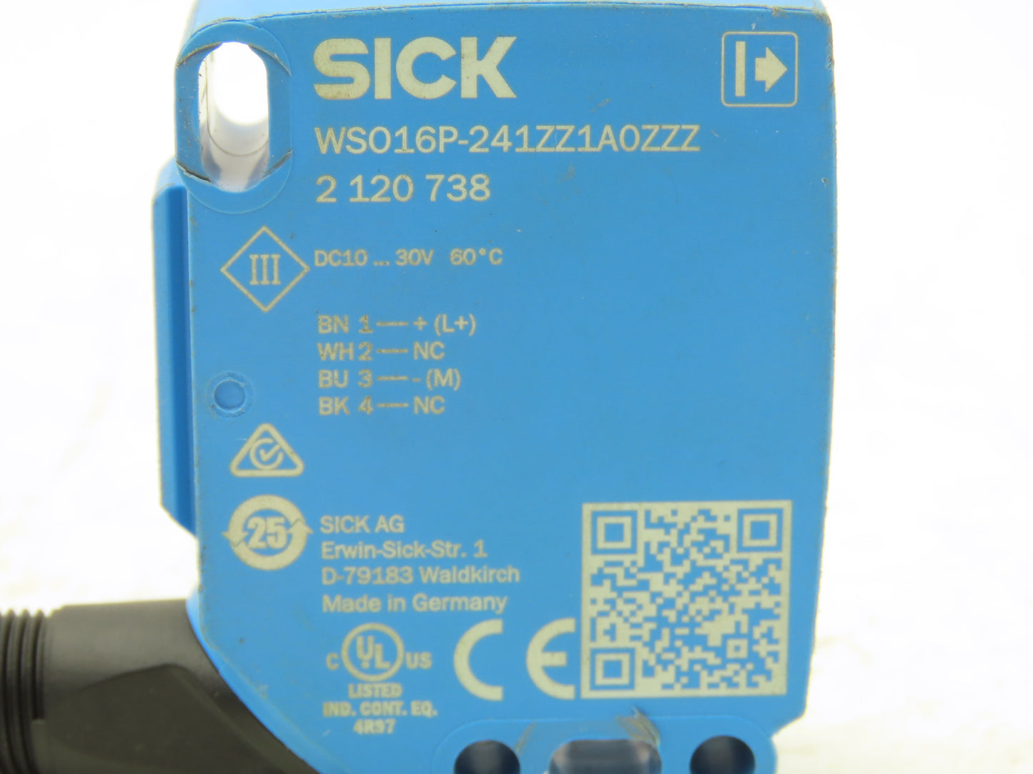 Sick WS016P-241ZZ1A0ZZZ Photoelectric Proximity Sensor 2120738 With 4 pin M12