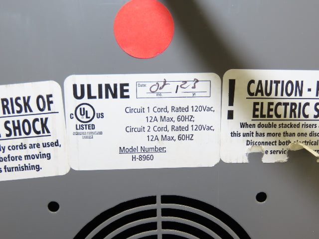 Uline H-8960 Storage Charging Cabinet 32 Outlet 120V Clear Dual Door 36" Wide