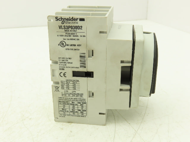 Schneider Electric VLS3P030D2 Disconnect Switch Non Fusible 30Hp 30A 600VAC 3Ph