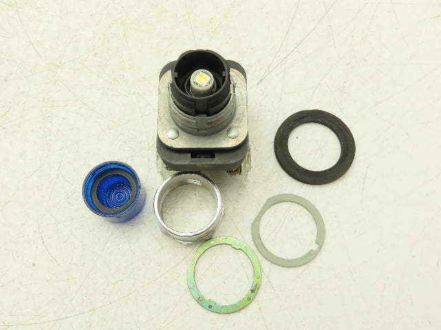 Allen Bradley 800T-QBH2B Illuminated Push Button Blue LED Lens 12-130V AC/DC