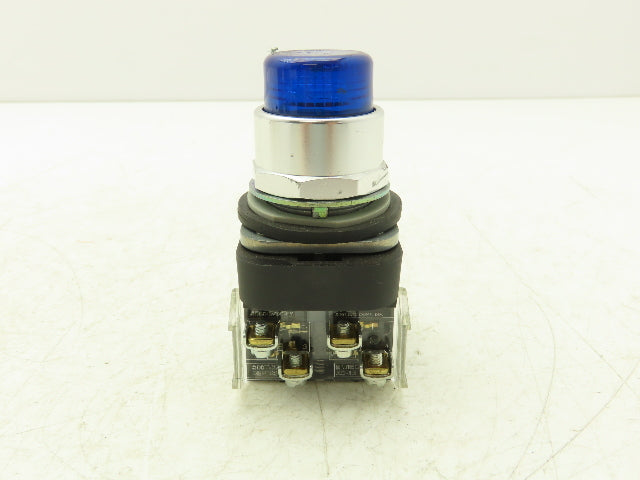 Allen Bradley 800T-QBH2B Illuminated Push Button Blue LED Lens 12-130V AC/DC