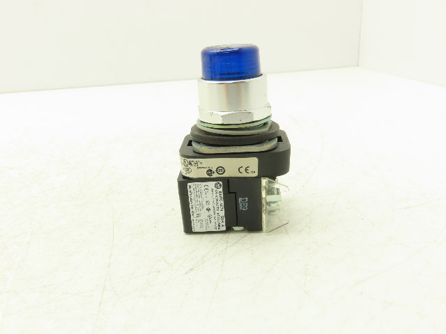 Allen Bradley 800T-QBH2B Illuminated Push Button Blue LED Lens 12-130V AC/DC