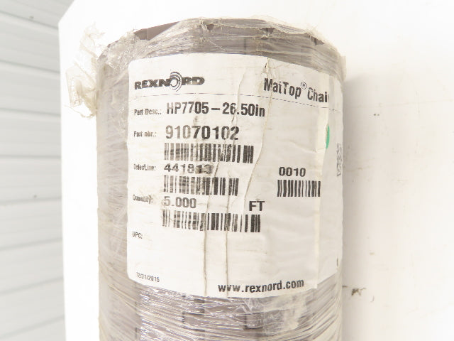 Rexnord HP7705-26.50 MatTop Plastic Conveyor Belt Chain 26.5"W x 5' Length Brown
