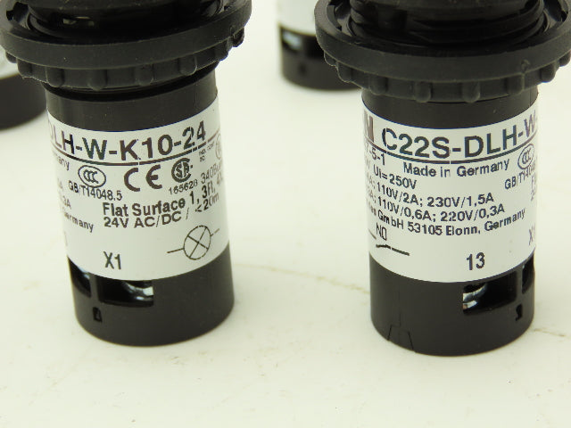 Eaton C22 Compact Pushbutton 22.5mm 1NO Momentary Illuminated White Lot of 10