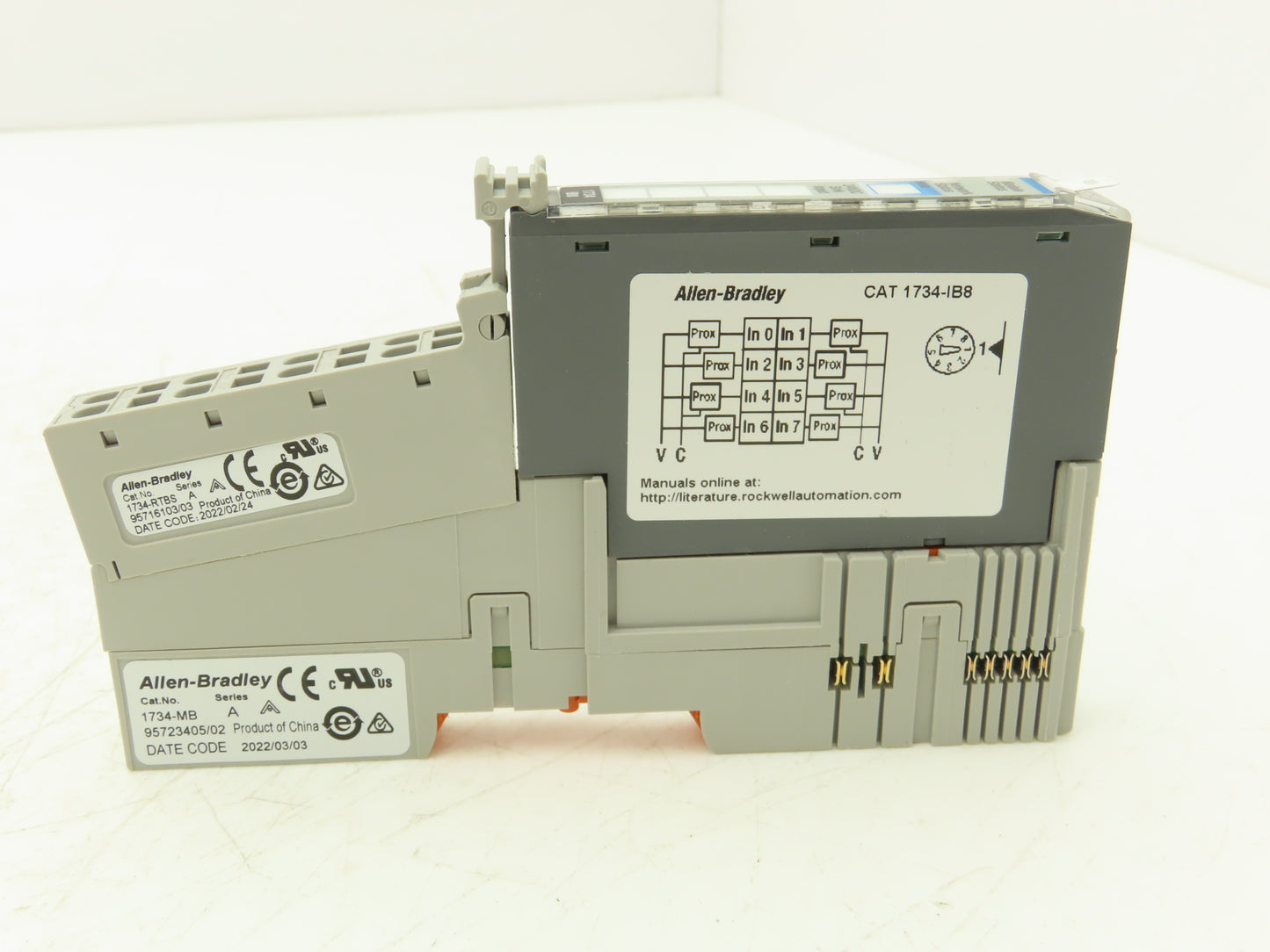Allen Bradley 1734-IB8 PLC I/O Input Module With Modular Base Ser D FW 3.031