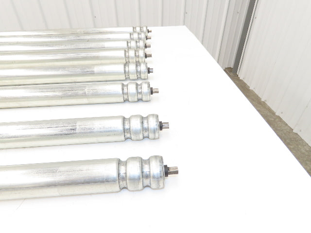 1.9" Grooved O-Ring Conveyor Roller 33"BF Galvanized Steel 7/16"Hex Lot of 8