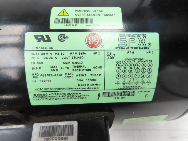 SPX Stone Hydraulics AD-1322 Hydraulic Power Unit 2.5GPM 4600PSI 230/460V 3PH