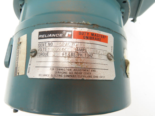 Reliance B77S3115M Duty Master Brake Motor 3Hp 1725 RPM 230/460VAC 3PH 145TC