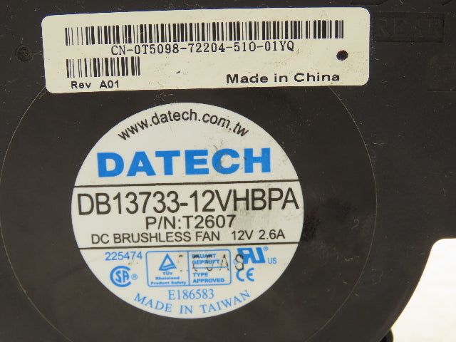 Datech DB13733-12VHBPA T2607 DC Brushless Server Blower Fan 12VDC 2.6A Lot of 10